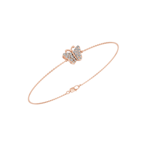 สร้อยข้อมือเทนนิสลายผีเสื้อสีทอง14K สุดหรูได้รับการรับรองจากห้องปฏิบัติการสร้อยข้อมือแบบมินิมอลลิสต์โซ่ชั้นดีสำหรับงานแต่งงาน - Product Image 5