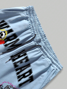 กางเกงขาสั้นโลโก้สุดเท่สำหรับผู้ชาย สตรีทแวร์สุดอินเทรนด์ ทรงลำลอง แห้งเร็ว สำหรับกิจกรรมประจำวันในฤดูร้อน - Product Image 5