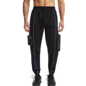 Nueva tendencia de los hombres de cintura alta Casual Jogger Pantalones al aire libre Hip Hop Streetwear 6 bolsillos Cargo Pantalones con cordón - Product Image 5