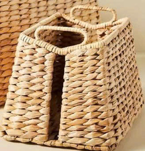 Juego de 2 Cestas de Paja con Marco Metálico de Diseño Antiguo de Mediados de Siglo, de Alta Calidad, para Hotel y Dormitorio - Product Image 3