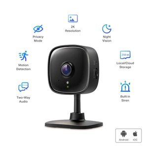 Tplink tapo 2K กล้องรักษาความปลอดภัยในร่ม, วิสัยทัศน์กลางคืน, สีดำ (C111 tapo) - Product Image 2
