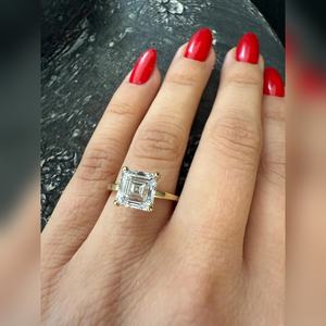 Bague en diamant taille Asscher 3 carats, clarté VVS2 VVS1, solitaire, achat en gros, prix d'usine, livraison mondiale, fabricant - Product Image 3