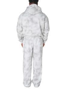 ชุดวอร์ม2ชิ้นสำหรับผู้ชายกางเกงฟลัดล้างด้วยกรดพลอยเทียมวินเทจ - Product Image 2