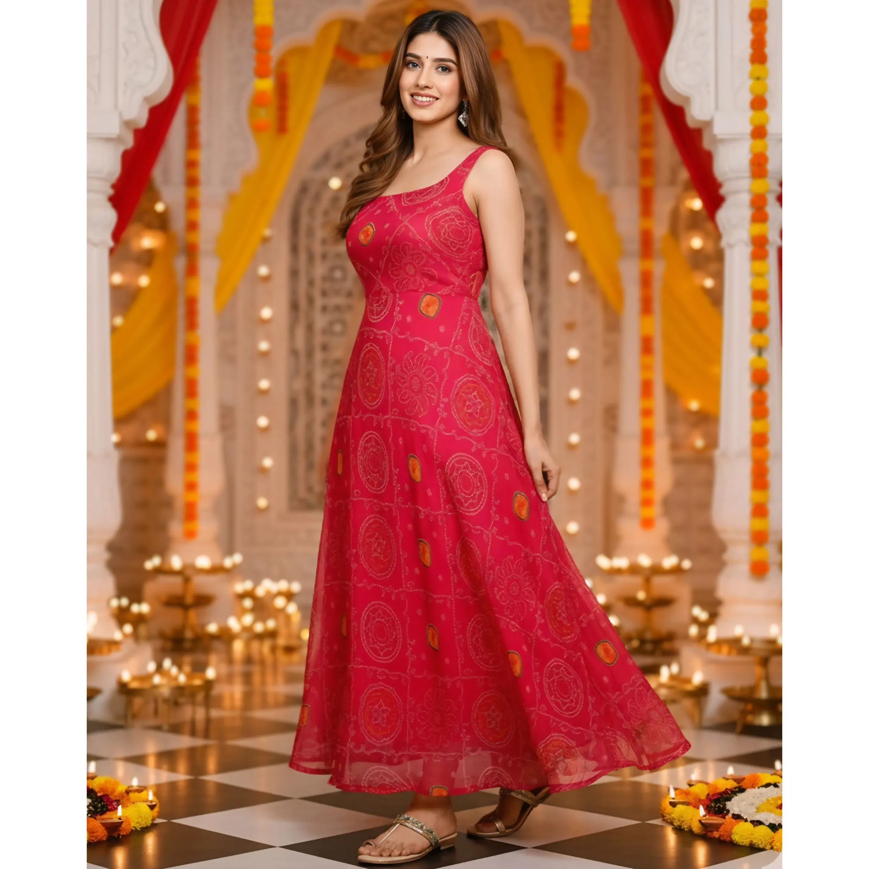 Pink Blush Chiffon Maternity Dress - V-Neck Maxi Style