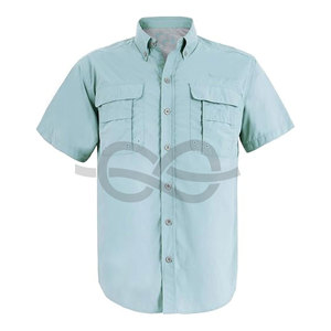 Marque privée personnalisée chemises de pêche boutonnées pour hommes chemises de protection solaire imperméables à manches longues en nylon tactique à séchage rapide - Product Image 6