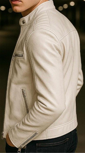 Nueva Chaqueta de Cuero para Hombre, Invierno, con Cuello Alto, Calefactable y Transpirable, con Logotipo Frontal - Product Image 2