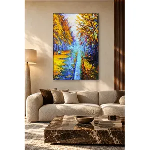 Fida Blue Rainy Park avec impression sur toile jaune automne - Product Image 3