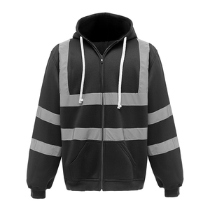 Hi Vis Black Bottom Pullover Sudadera con capucha Construcción Custom HiVis Fleece poliéster Sudaderas CON CAPUCHA DE SEGURIDAD transpirable capucha duradera - Product Image 2