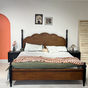 Cama de Plataforma Moderna de Madera Maciza con Tamaño Personalizado Disponible para Muebles de Dormitorio - Product Image 1