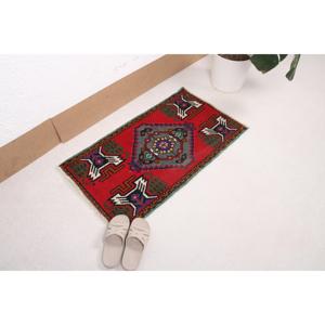 1.8x3.2 ft Rug, Turkish Vintage Rug, <b>Red</b> <b>Wool</b> Rug - Product Image 2