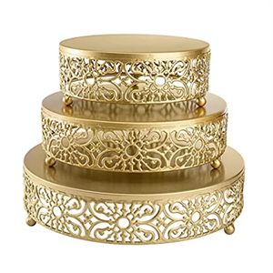 ที่ตั้งเค้กโลหะสีดำด้านอุปกรณ์ตกแต่งโรงแรมดีไซน์แฟนซีงานทำมือ - Product Image 2