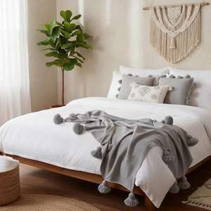 Couverture marocaine faite à la main, authentique artisanat berbère, couverture douce tissée à motifs tribaux, décoration d'intérieur, cadeau - Product Image 1