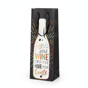 Bolsas de Regalo de Cartón Marfil de Alta Calidad con Lámina Dorada para Vino Tinto, Champán y Cerveza, con Logotipo Personalizado, Reciclables, con Cordón, Venta al por Mayor de Fábrica 2025 - Product Image 4