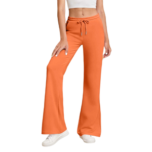 Pantalons de survêtement évasés tendance à la vente chaude pour femmes, tissu de haute qualité, matière douce texturée, pantalons de survêtement évasés pour femmes - Product Image 4