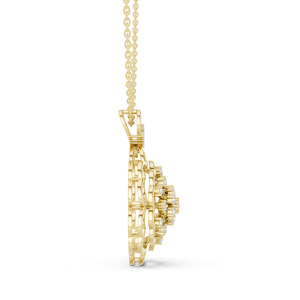 Elegante Colgante Étnico de Oro Amarillo de 10K con Diamante Cultivado en Laboratorio de Corte Brillante, Joyería Chapada en Oro, Regalo para Boda, Compromiso, Fiesta - Product Image 6