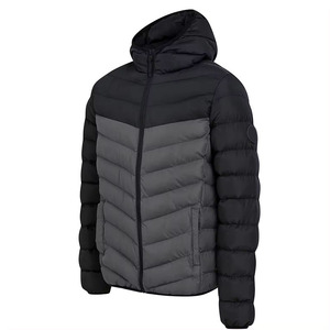 Chaqueta acolchada con capucha de dos tonos azul marino y azul ligero elegante para uso activo y ropa casual chaquetas acolchadas al por mayor - Product Image 5