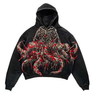 Sweat-shirt à capuche et sweat-shirt pour hommes de haute qualité en polyester surdimensionné sublimé avec logo imprimé personnalisé Oem vente en gros - Product Image 2