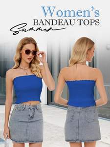 Tops Tubulares de Moda Estampados con Diseño Personalizado de Alta Calidad, Tops Tubulares Simples sin Tirantes - Product Image 6