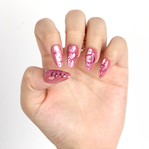 Uñas Postizas Glintnail de Lujo, Estilo Francés Cuadrado, ABS, Sin TPO, Sin HEMA, Fórmula Segura, OEM ODM, 24 Piezas, Uñas Personalizadas - Product Image 2