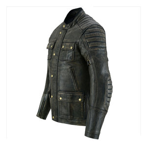 Venta caliente Mejor Venta Precio Bajo Chaqueta de moto de cuero genuino Personalizado Nueva moda Chaquetas de motocicleta de cuero resistente - Product Image 3