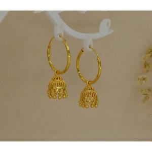 Indian Traditional Jali Design <b>Gold</b> Plated Lightweight Ethnic Wedding Bali Jhumki for <b>Women</b> & Girls Artificial Fashion Earrings - Product Image 6