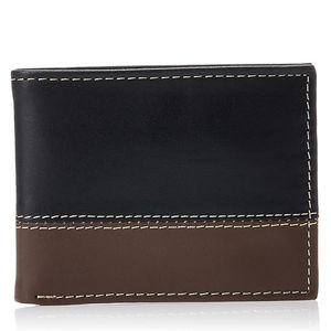 Portefeuille de cartes de crédit en cuir véritable Offre Spéciale personnalisé pour hommes Porte-cartes en cuir lisse avec blocage RFID Portefeuille mince à deux volets pour hommes - Product Image 1