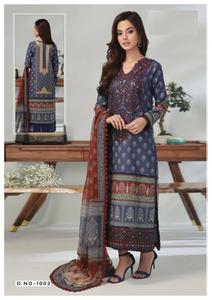 Estampado de Karachi de algodón pesado con diseñador expansivo con mal dupatta - Product Image 4