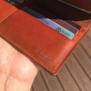 Portefeuille en cuir véritable de créateur Vintage de luxe pour femmes LWM-0025 fermeture ouverte porte-carte personnalisé fonction antivol longue longueur - Product Image 2