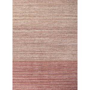 Contour Striped Beige & <b>Brown</b> Hand Loom <b>Wool</b> & Viscose Rug for Home Use-Hwv-51050 - Product Image 1