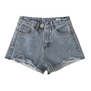 Top Quality Washed Distressed <b>Women's</b> Shorts Stylish Plain <b>Jeans</b> Shorts for <b>Women</b> New Customize Summer Denim Shorts - Product Image 1