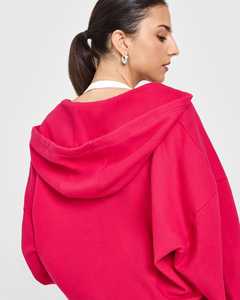 Vente chaude Berry Bloom femmes mi-poids fermeture éclair à capuche anti-rides et respirant sweats à capuche pour femme Gym sweat à capuche zippé - Product Image 6