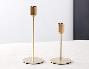 Luxury Modern Romantic Wedding Home Golden Metal Candlestick Stand Long <b>Taper</b> <b>Candle</b> Holder Set for Decorative - Product Image 2