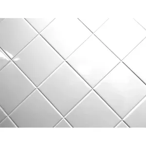 Carreau de céramique blanc 4x4 finition brillante brillante pour cuisine bain salon intérieur mur et sol 5mm d'épaisseur" - Product Image 1