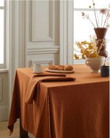 Nappe carrée personnalisable en coton 100% fait main, couleur terre cuite, 90 x 156 pouces, pour table de 8 pieds, idéale pour fêtes, mariages, extérieur et maison