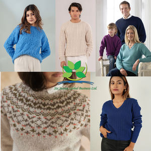 Pull-over d'hiver en tricot sur mesure à col en V Fabricant OEM ODM Tissu de laine en vrac Commande en gros Doux décontracté unisexe de grande taille - Product Image 3