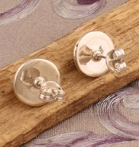 Pendientes de Plata de Ley 925 con Baño de Oro y Piedra Preciosa Redonda de Larimar Natural, Diseño de Puntos, Modernos, Regalo de Aniversario para Mujer - Product Image 5