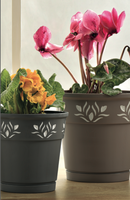 AFOSSA 1,25LT Pot de fleurs en plastique PP marron durable et léger, élégant, avec découpe, suspendu, pour intérieur/extérieur, multi-usages, moderne