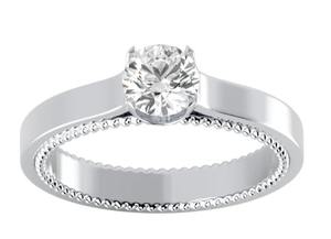 Anillo de Compromiso de Moissanita para Mujer, Joyería de Moissanita, Anillo de Moissanita Redonda de 5 mm, Regalo para Mujer y Hombre - Product Image 2