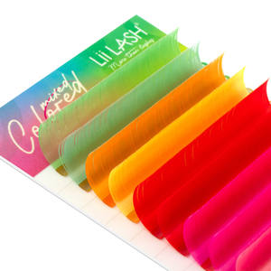 Pestañas de colores hechas a mano, ligeras, extensiones de pestañas de visón de colores, longitud mixta, pestañas de visón esponjosas al por mayor - Product Image 1