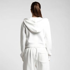 Sweat à capuche zippé court pour femmes de haute qualité, confortable et élégant, parfait pour les vêtements décontractés et les entraînements - Product Image 3