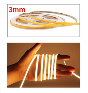 RAMATES Bande LED flexible ultra-étroite de 3 mm Mini FCob 12V 24V Bande lumineuse LED 3000K 5W Bande lumineuse LED OEM ODM 480leds UL ETL DIY - Product Image 5