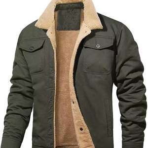 Veste Bomber Homme en Coton, Tendance, Courte, Épaisse, Hiver, Brillante, Doudoune - Product Image 6