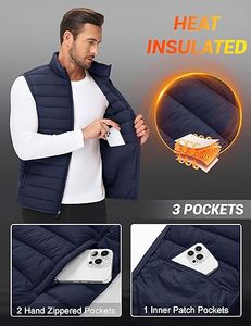Venta Directa de Fábrica, Chaleco Acolchado de Invierno para Hombre, de Alta Calidad, Transpirable, Personalizado, con Cierre y Cuello en V, 220g - Product Image 2