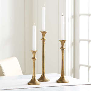 Bougeoir conique en métal de haute qualité en or fini pour noël et mariage décor de table chandelles - Product Image 2