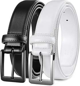 Men's Leather <b>Dress</b> <b>Belt</b> 2Pack, Handmade, Genuine Leather, Fashion & Classic Designs - Product Image 1