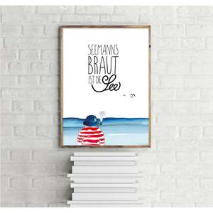 Impresión Artística de Diseño Costero 'La Novia del Marinero y el Mar' para Bodas - Product Image 1