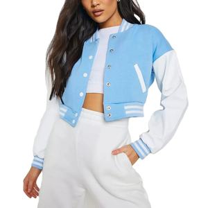 OEM Manufacturer High Quality <b>Men</b> Hot Selling Wholesale Women's <b>Long</b> Sleeves Casual Cropped Varsity <b>Jacket</b> Wholesale Clothing - Product Image 1