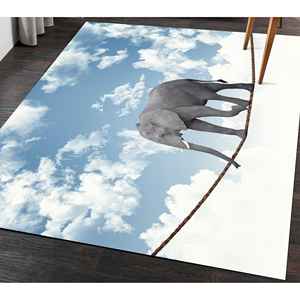 Tapis imprimé Acrobat Elephant Rugs - Motif animal abstrait et surréaliste, avec poils doux - Product Image 3
