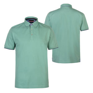 Chemise de golf pour homme en coton 100% à manches courtes, tricotée unie, personnalisable avec une marque privée - Product Image 4