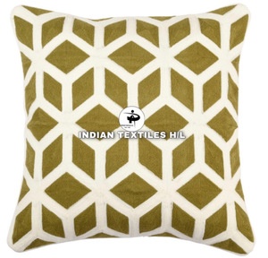 Funda de cojín cosida con cadena de lana bordada Cachemira hecha a mano de lana de diseñador para sofá sala de estar producto de venta caliente de ITHL - Product Image 4